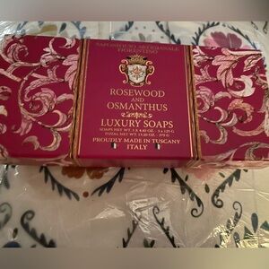 Luxury soaps, Rosewood, unopened. 3 in box, new